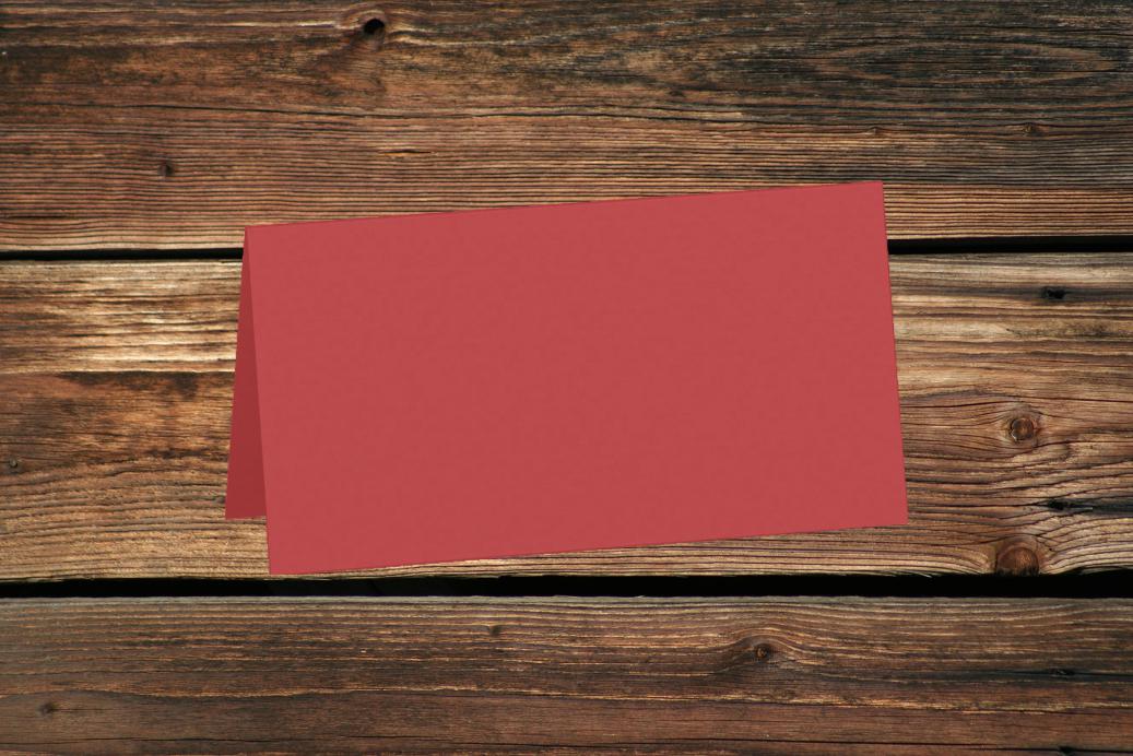 Tischkarten 50/100x100 mm Rot gerippt 220 g/qm